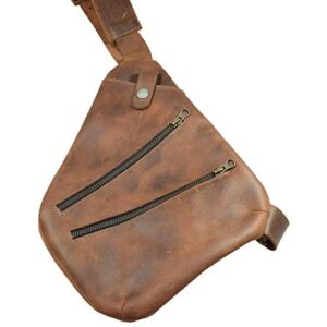 Hide & Drink, Everyday Crossbody Bag, Wallet & Phone Pouch, Made from Full Grain Leather, Commuting & Travel Accessories, Handmade Includes 101 Year Warranty :: Bourbon Brown