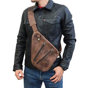 Hide & Drink, Everyday Crossbody Bag, Wallet & Phone Pouch, Made from Full Grain Leather, Commuting & Travel Accessories, Handmade Includes 101 Year Warranty :: Bourbon Brown