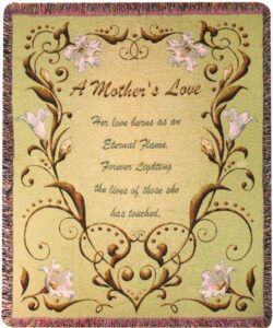 manual mothers day collection 50 x 60-inch tapestry throw, a mother’s love poem