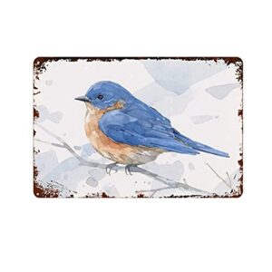 miaoquhe blue bird watercolor novelty sign vintage metal tin sign wall sign plaque poster