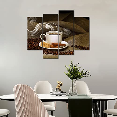 Coffee and Coffee Bean Kitchen Wall Art Painting Pictures Print On Canvas Food The Picture for Home Modern Decoration