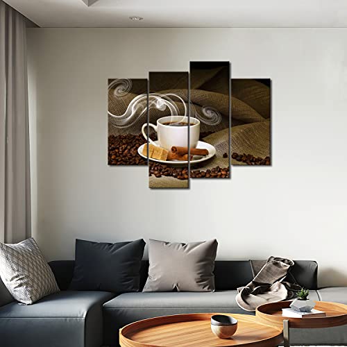 Coffee and Coffee Bean Kitchen Wall Art Painting Pictures Print On Canvas Food The Picture for Home Modern Decoration