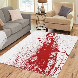 Pinbeam Area Rug Blood Paint Splatters Splash Spot Red Stain Blot Home Decor Floor Rug 2' x 3' Carpet