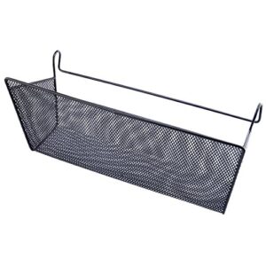 Haoun Bedside Hanging Storage Basket Office Desk Dormitory Iron Mesh Origanizer Caddy for Book Phone Magazine Holder-Black