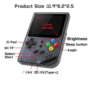 2021 Upgraded Opening Linux Tony System Handheld Game Console , Retro Game Console with 64G TF Card 5000 Classic Games 3 Inch IPS Screen