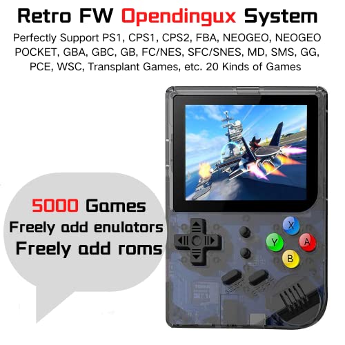 2021 Upgraded Opening Linux Tony System Handheld Game Console , Retro Game Console with 64G TF Card 5000 Classic Games 3 Inch IPS Screen