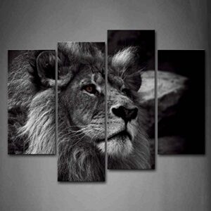 black and white lion head portrait wall art painting pictures print on canvas animal the picture for home modern decoration