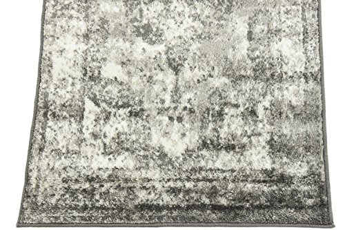 Unique Loom Sofia Collection Area Rug - Salle Garnier (2' x 6' 9" Runner, Gray/ Ivory)