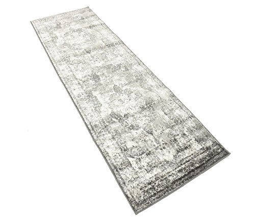 Unique Loom Sofia Collection Area Rug - Salle Garnier (2' x 6' 9" Runner, Gray/ Ivory)