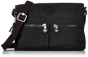 kipling women’s new angie handbag, lightweight crossbody, nylon travel bag, black noir