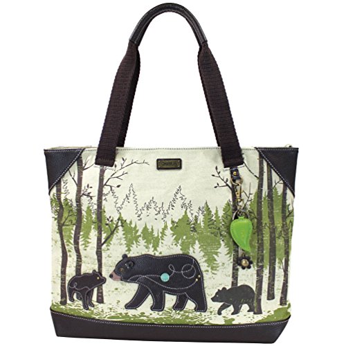 Chala Safari - Tote Bag, Canvas Tote - Detachable Charm/Keychain - Safari Bear