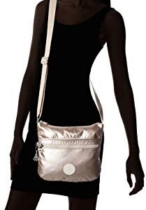 Kipling Women’s Arto Crossbody, Lightweight Everyday Purse, Casual Nylon Shoulder Bag, Metallic Glow