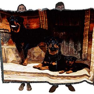 Pure Country Weavers Rottweiler Blanket by Robert May - Gift for Dog Lovers - Tapestry Throw Woven from Cotton - Made in The USA (72x54)