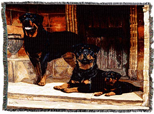 Pure Country Weavers Rottweiler Blanket by Robert May - Gift for Dog Lovers - Tapestry Throw Woven from Cotton - Made in The USA (72x54)