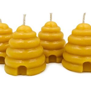 Pure Beeswax Beehive Candle Set - Shaped Votive Candles with a Natural, Light Honey Scent - Eco Friendly Home Decor, Gifts, Favors - Hand Poured in The USA by Alternative Imagination (Pack of 4)