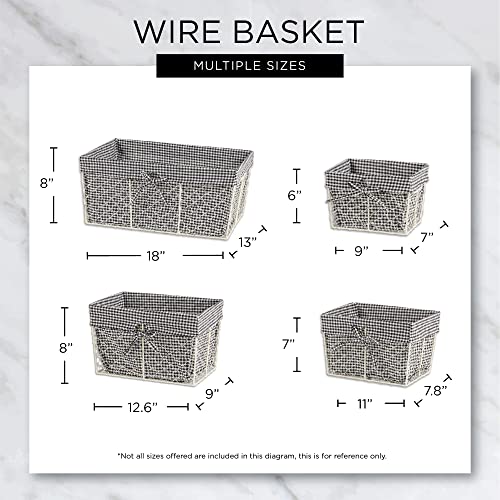 DII Farmhouse Chicken Wire Storage Baskets with Liner, Set of 5, Rustic Natural, Assorted Sizes