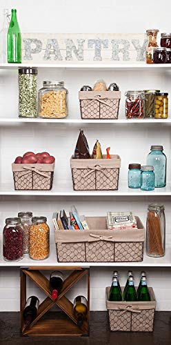 DII Farmhouse Chicken Wire Storage Baskets with Liner, Set of 5, Rustic Natural, Assorted Sizes