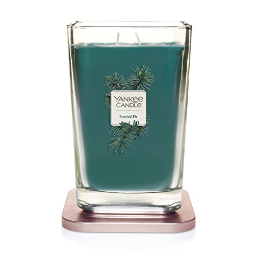 Yankee Candle Elevation Collection with Platform Lid Frosted Fir Scented Candle, Large 2-Wick, 80 Hour Burn Time