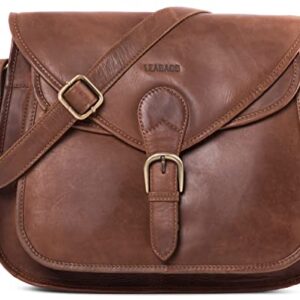 LEABAGS Riyadh Shoulder bag I Genuine buffalo leather handbag I Shoulder bag with vintage look I Leather shoulder handbag