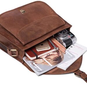 LEABAGS Riyadh Shoulder bag I Genuine buffalo leather handbag I Shoulder bag with vintage look I Leather shoulder handbag