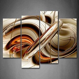first wall art – abstract orange brown white lines wall art painting the picture print on canvas abstract pictures for home decor decoration gift