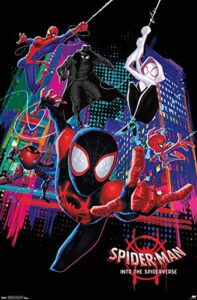 trends international marvel spider-man – into the spider-verse – group wall poster, 22.375″ x 34″, premium unframed version
