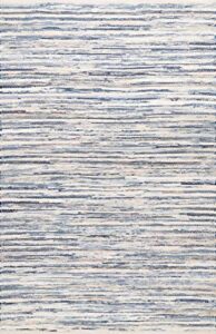 nuloom maile denim stripes area rug, 4′ x 6′, blue