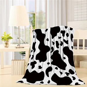 cow print baby blanket fleece throw blanket for couch sofa travel, soft fuzzy plush blanket, luxury flannel lap blanket, super cozy and comfy for all seasons 40″ x 50″