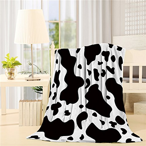 Cow Print Baby Blanket Fleece Throw Blanket for Couch Sofa Travel, Soft Fuzzy Plush Blanket, Luxury Flannel Lap Blanket, Super Cozy and Comfy for All Seasons 40" x 50"