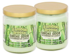 smoke odor exterminator 13 oz jar candles bamboo breeze, (2)