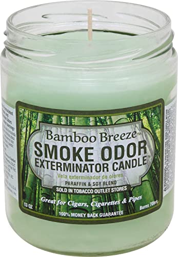 Smoke Odor Exterminator 13 oz Jar Candles Bamboo Breeze, (2)