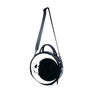 vecance gothic skull crescent moon shoulder bag – steampunk punk harajuku style pu leather messenger bags tote handbag