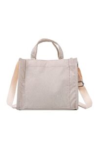 danling&unique women/girls small corduroy pocket tote bag mini top handle bag casual shoulder bag handbag crossbody bag khaki