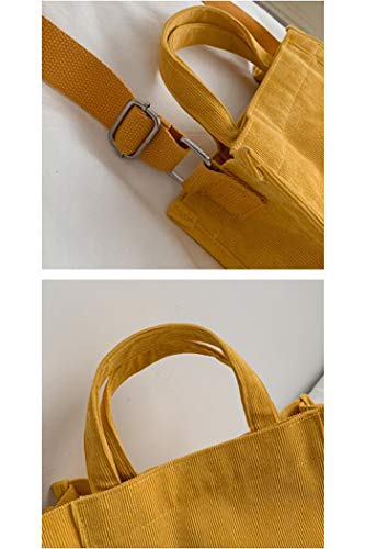 Danling&Unique Women/Girls Small Corduroy Pocket Tote Bag Mini Top Handle Bag Casual Shoulder Bag Handbag Crossbody Bag khaki