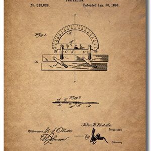 Architect Drafting Patent Prints - Set of 6 (8 inches x 10 inches) Drafting Wall Art Decor Photos