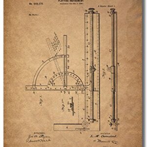 Architect Drafting Patent Prints - Set of 6 (8 inches x 10 inches) Drafting Wall Art Decor Photos