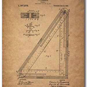 Architect Drafting Patent Prints - Set of 6 (8 inches x 10 inches) Drafting Wall Art Decor Photos