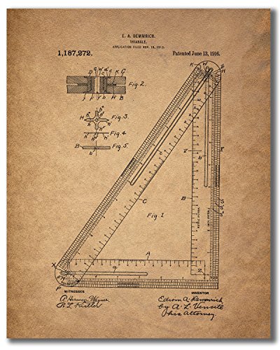 Architect Drafting Patent Prints - Set of 6 (8 inches x 10 inches) Drafting Wall Art Decor Photos