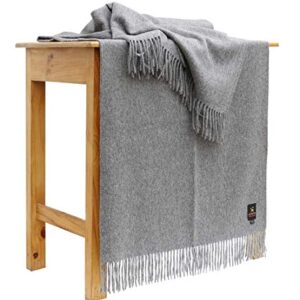 Superfine Alpaca Wool Throw Blanket - Lightweight Alpaca Merino Wool Throw Blankets for Using Indoors or Outdoors | Soft Peruvian Alpaca Blanket Wool Blanket Solid Color 72" x 60" (Soft Gray)