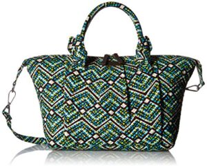 vera bradley women’s cotton hadley satchel purse, rain forest, one size