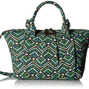 Vera Bradley Women's Cotton Hadley Satchel Purse, Rain Forest, One Size