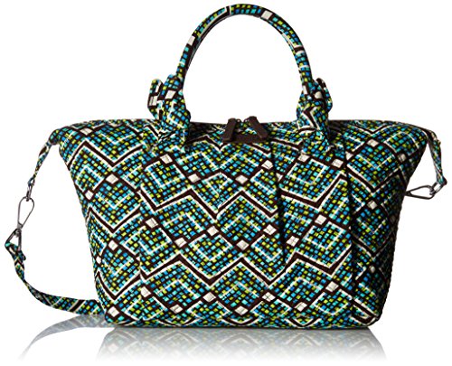 Vera Bradley Women's Cotton Hadley Satchel Purse, Rain Forest, One Size