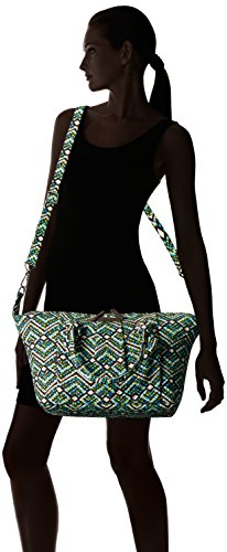 Vera Bradley Women's Cotton Hadley Satchel Purse, Rain Forest, One Size