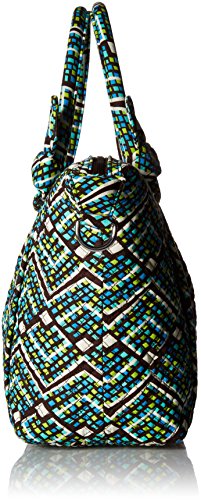 Vera Bradley Women's Cotton Hadley Satchel Purse, Rain Forest, One Size