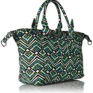 Vera Bradley Women's Cotton Hadley Satchel Purse, Rain Forest, One Size