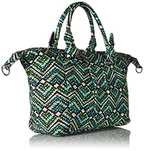 Vera Bradley Women's Cotton Hadley Satchel Purse, Rain Forest, One Size