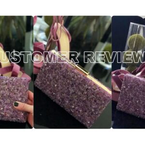 Elegant Sparkling Glitter Evening Clutch Bags Bling Evening Handbag Purses For Wedding Prom Bride (Purple) One Size