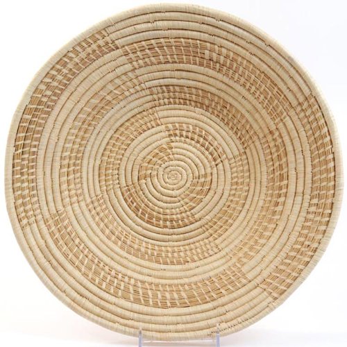 Fair Trade Uganda African Bukedo & Raffia Bowl #UR4616, 15-16" Across