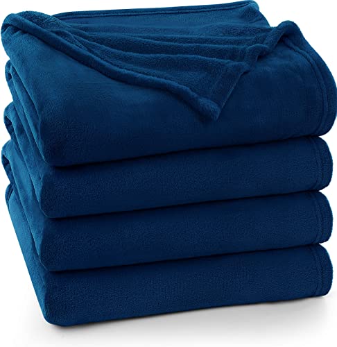 Utopia Bedding Fleece Blanket Twin Size Navy Lightweight Fuzzy Soft Anti-Static Microfiber Bed Blanket (90x66 Inches)