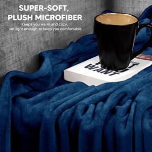 Utopia Bedding Fleece Blanket Twin Size Navy Lightweight Fuzzy Soft Anti-Static Microfiber Bed Blanket (90x66 Inches)